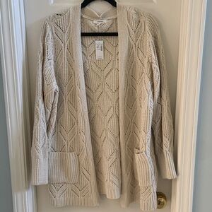Maurices Beige Open-Front Cardigan